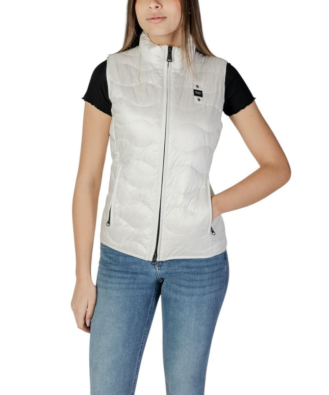 Blauer White Polyamide Sleveless Jacket