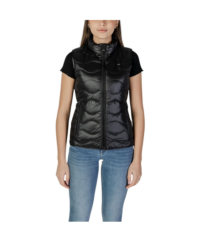 Blauer Black Polyamide Sleveless Jacket