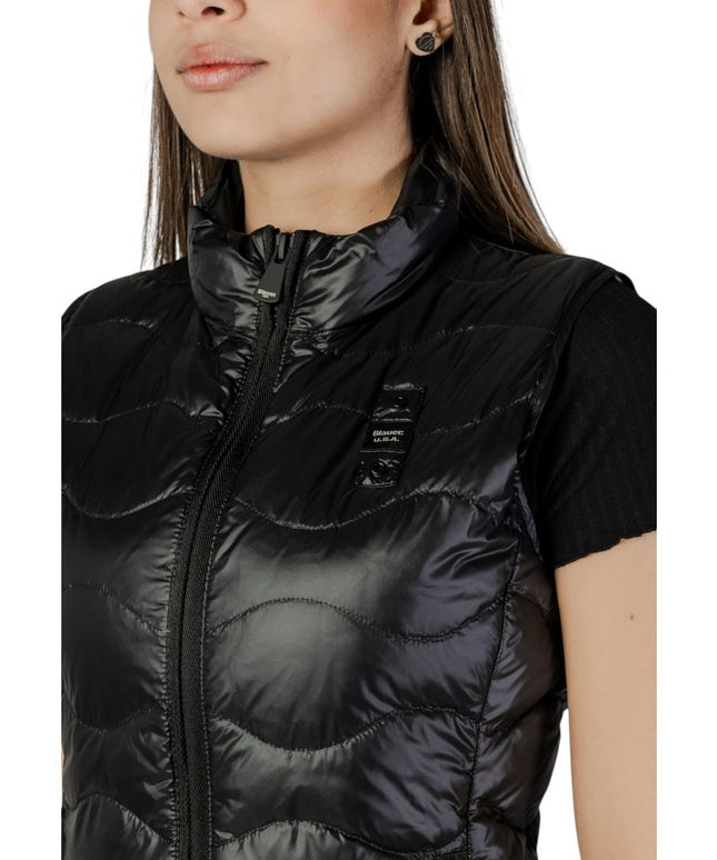 Blauer Black Polyamide Sleveless Jacket