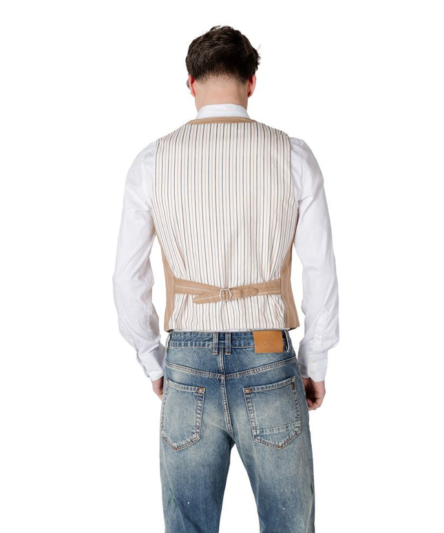 Gianni Lupo Beige Polyester Waistcoat