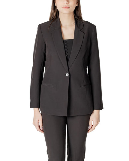 ICHI Black Polyester Blazer