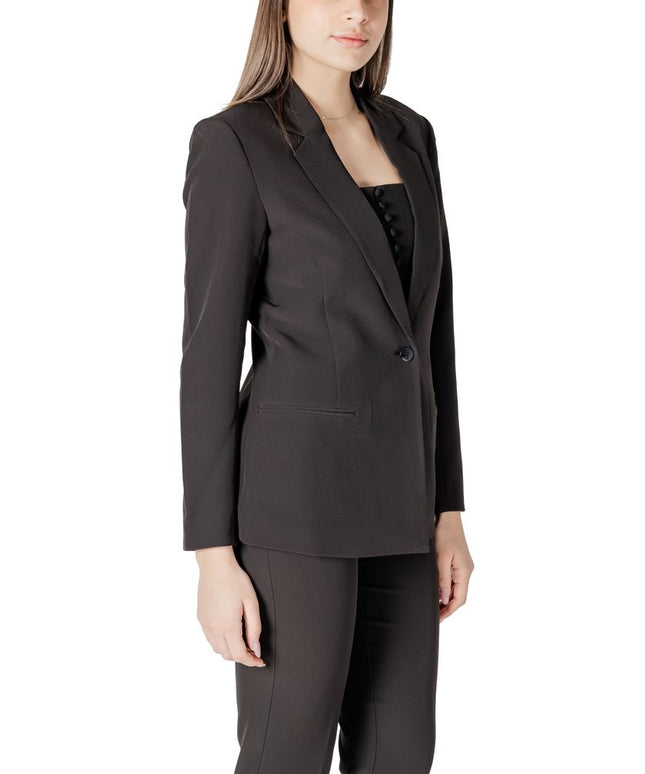 ICHI Black Polyester Blazer