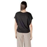ICHI Black Cotton T-Shirt