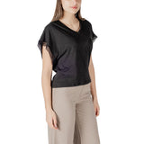 ICHI Black Cotton T-Shirt