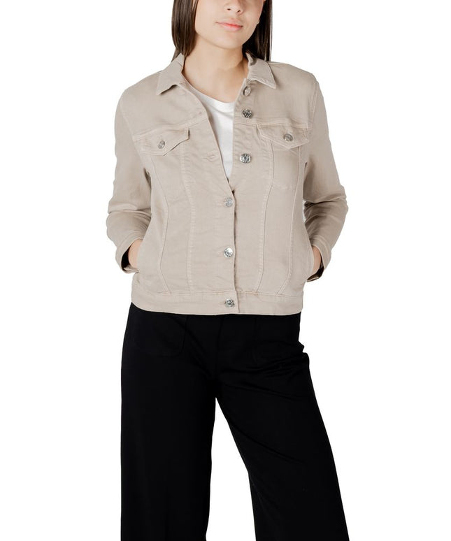 Street One Beige Cotton Jackets & Coat