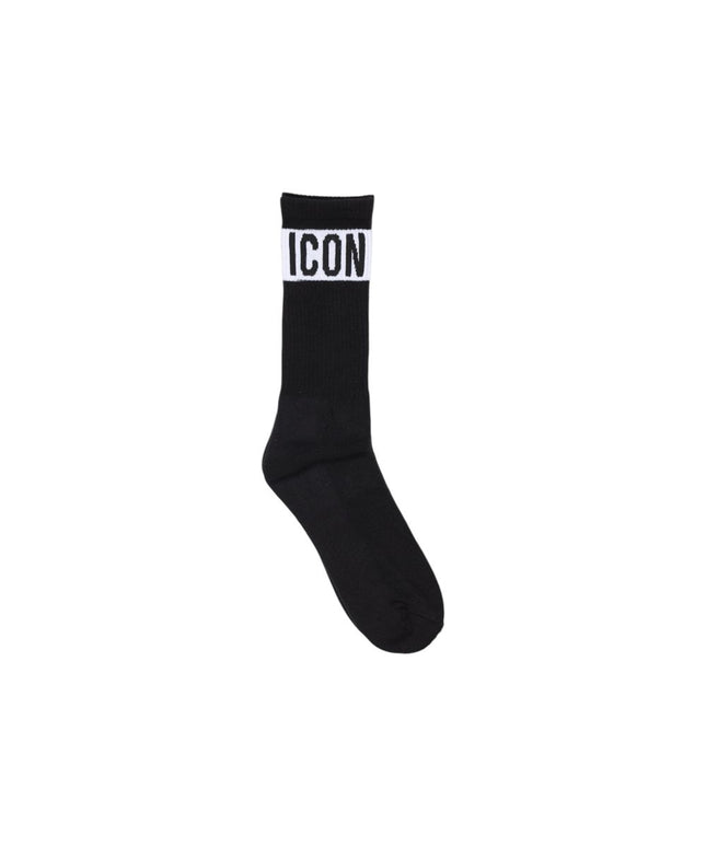 Icon Black Cotton Sock