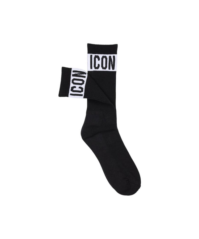 Icon Black Cotton Sock