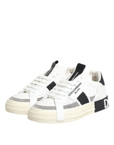 Dolce & Gabbana White Leather Custom 2.Zero Sneakers Shoes