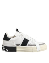 Dolce & Gabbana White Leather Custom 2.Zero Sneakers Shoes