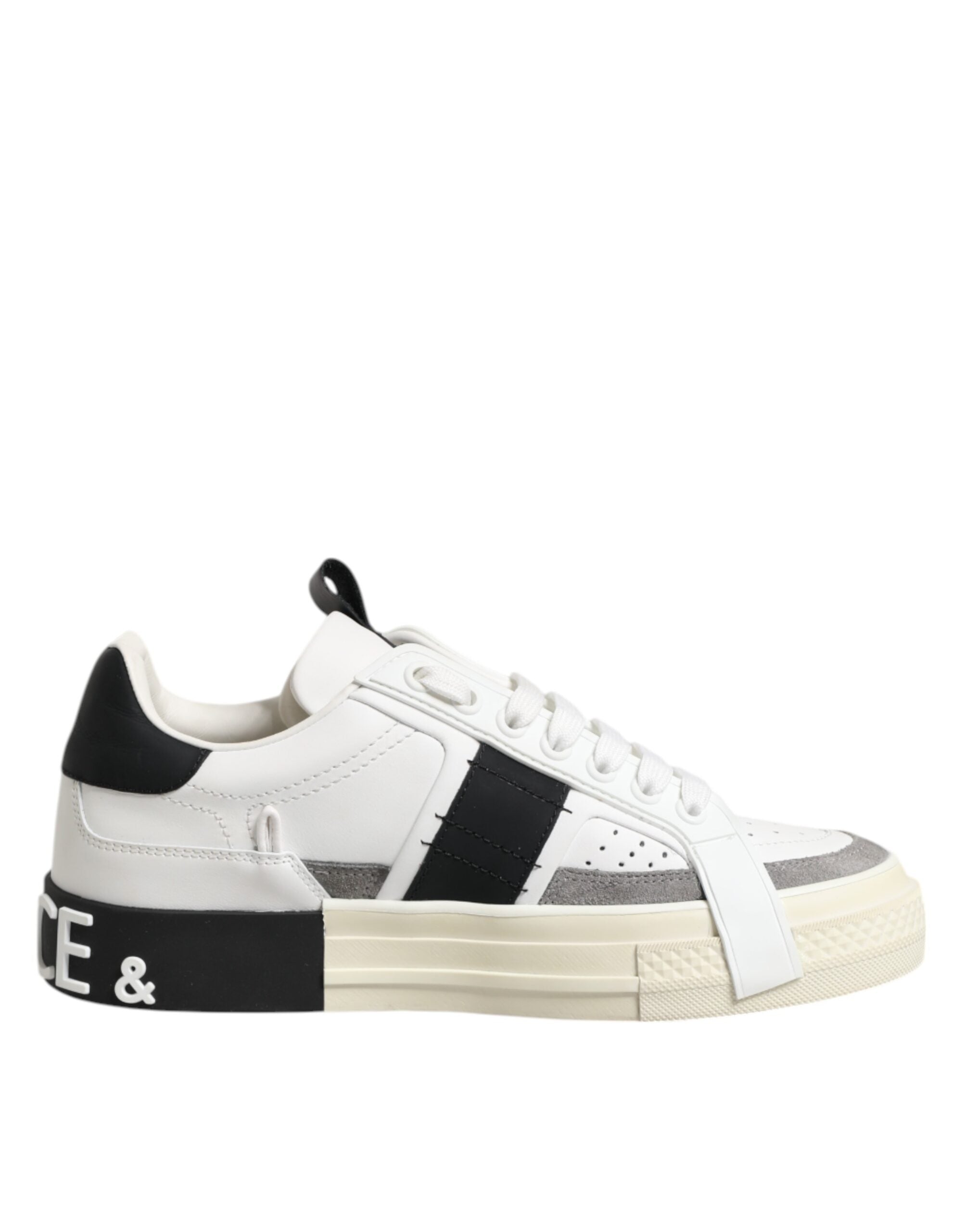 Dolce & Gabbana White Leather Custom 2.Zero Sneakers Shoes