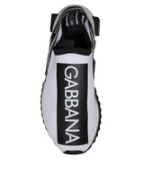 Dolce & Gabbana Black White Slip On Sorrento Sneakers Shoes