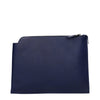 Pineider Blue Leather Clutch Bags