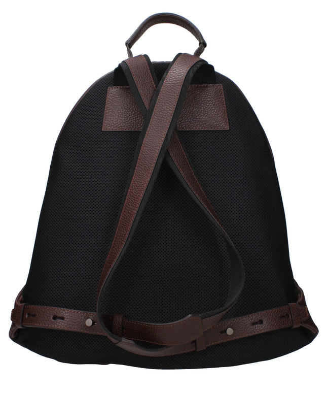 Pineider Brown Leather Backpacks