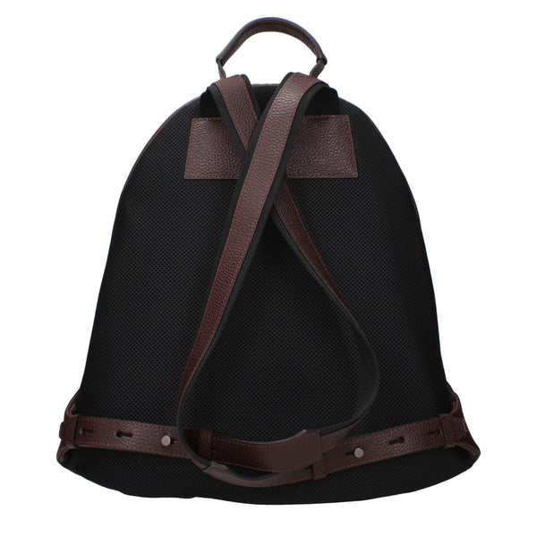 Pineider Brown Leather Backpacks