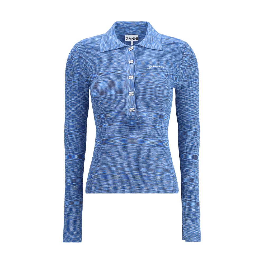 Ganni Striped polo Sweater