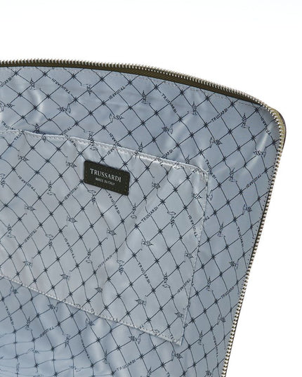 Trussardi Green Leather Men Clutch