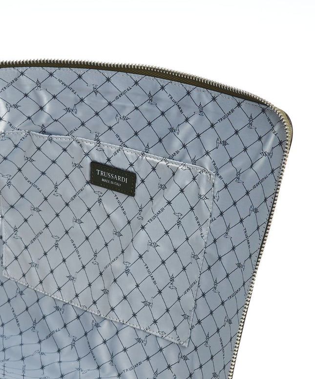 Trussardi Green Leather Men Clutch