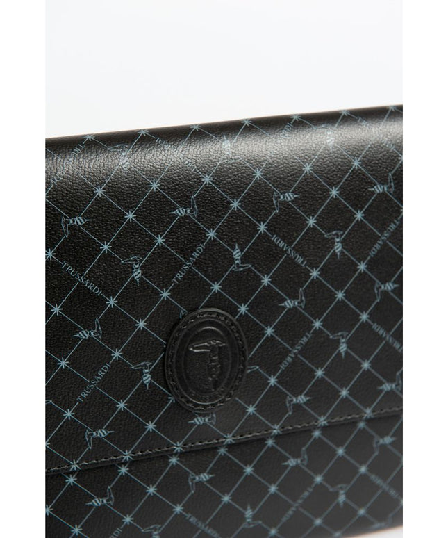 Trussardi Black Polyester Men Clutch
