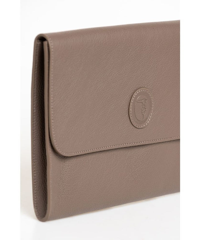 Trussardi Brown Polyester Men Clutch