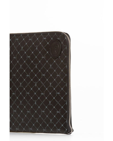 Trussardi Black Leather Men Clutch