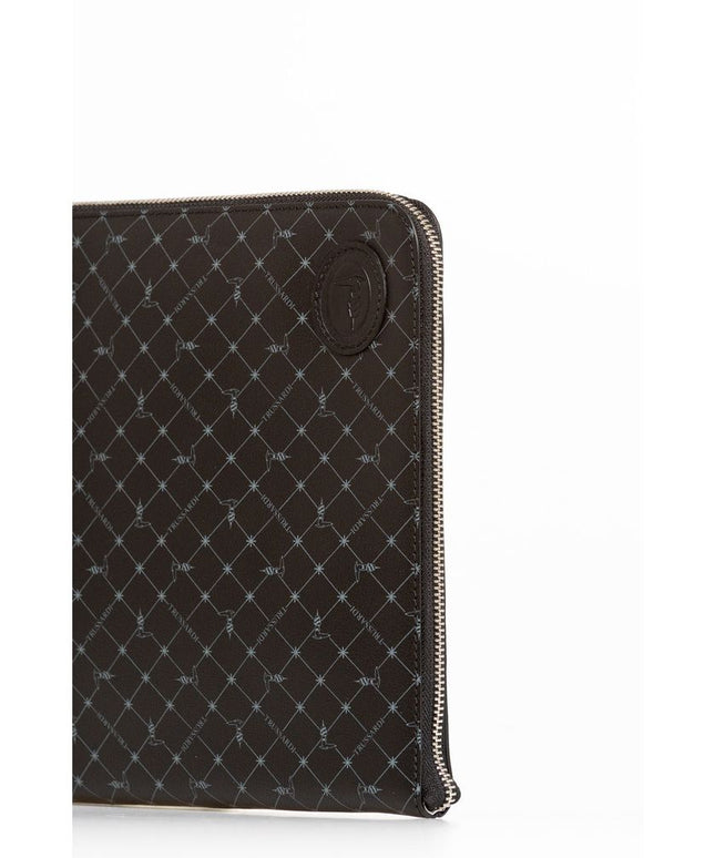 Trussardi Black Leather Men Clutch