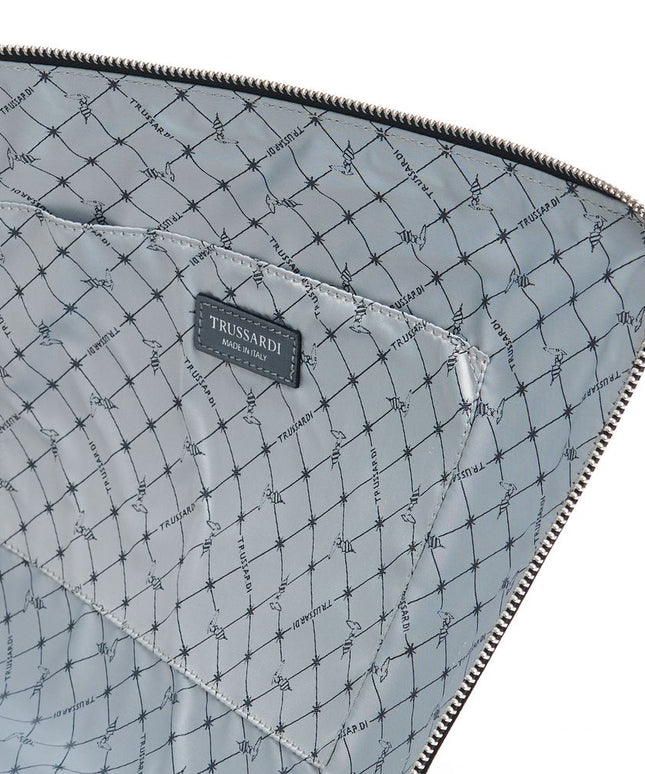 Trussardi Black Leather Men Clutch