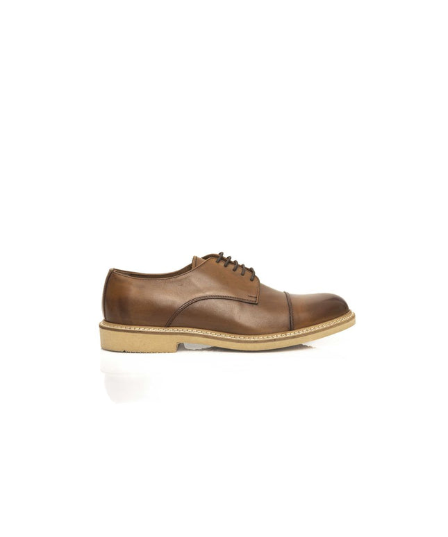 Cerruti 1881 Brown Calfskin Men Derby Shoe