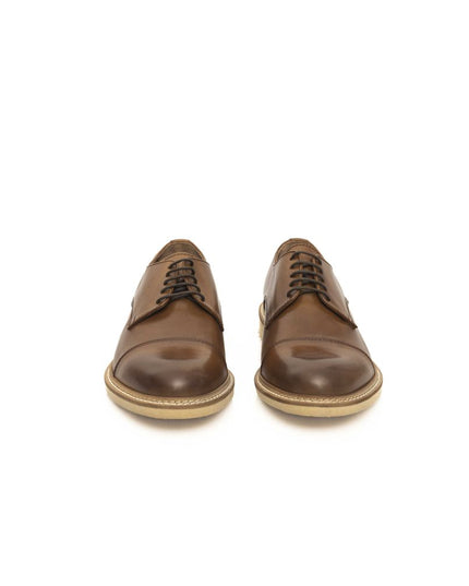 Cerruti 1881 Brown Calfskin Men Derby Shoe