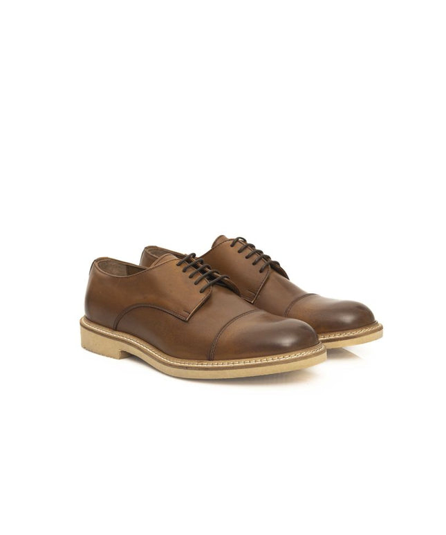 Cerruti 1881 Brown Calfskin Men Derby Shoe