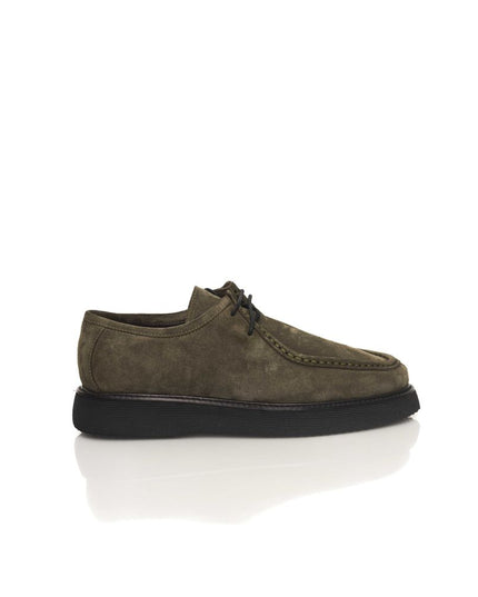 Cerruti 1881 Green Calfskin Men Derby Shoe