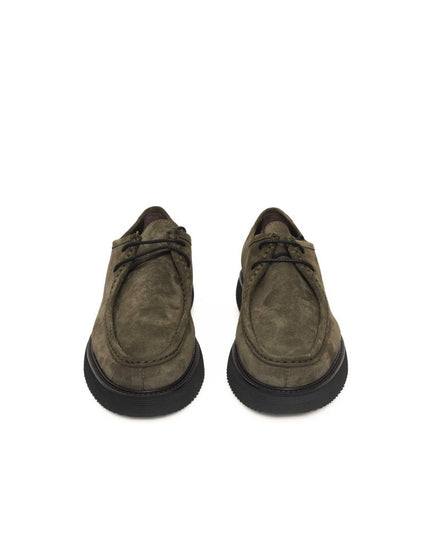 Cerruti 1881 Green Calfskin Men Derby Shoe