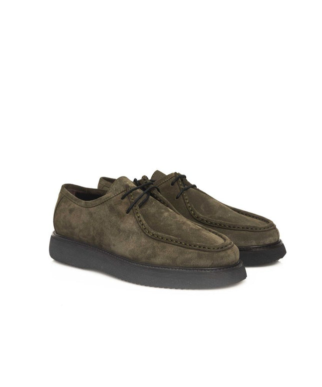 Cerruti 1881 Green Calfskin Men Derby Shoe