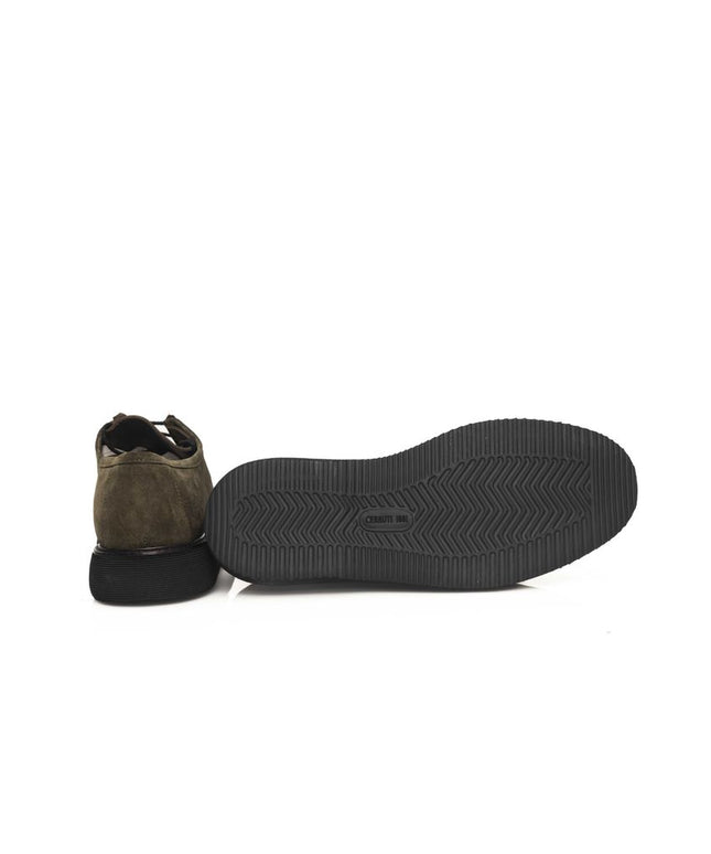 Cerruti 1881 Green Calfskin Men Derby Shoe