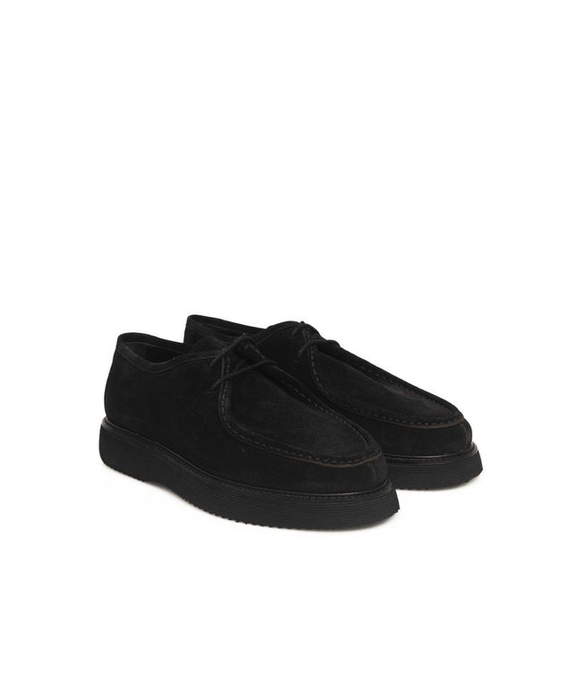 Cerruti 1881 Black Calfskin Men Derby Shoe