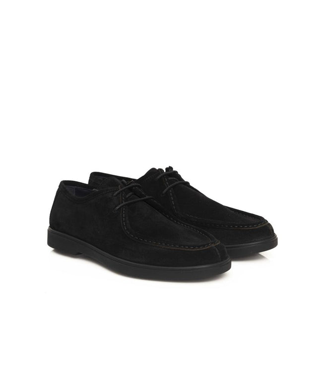 Cerruti 1881 Black Cowhide Men Derby Shoe