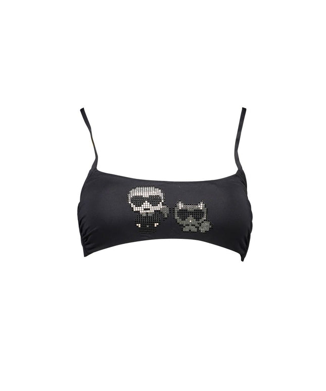 Karl Lagerfeld Black Elastane Swimwear