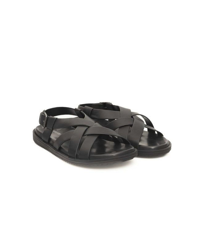 Cerruti 1881 Black Cowhide Men Sandal