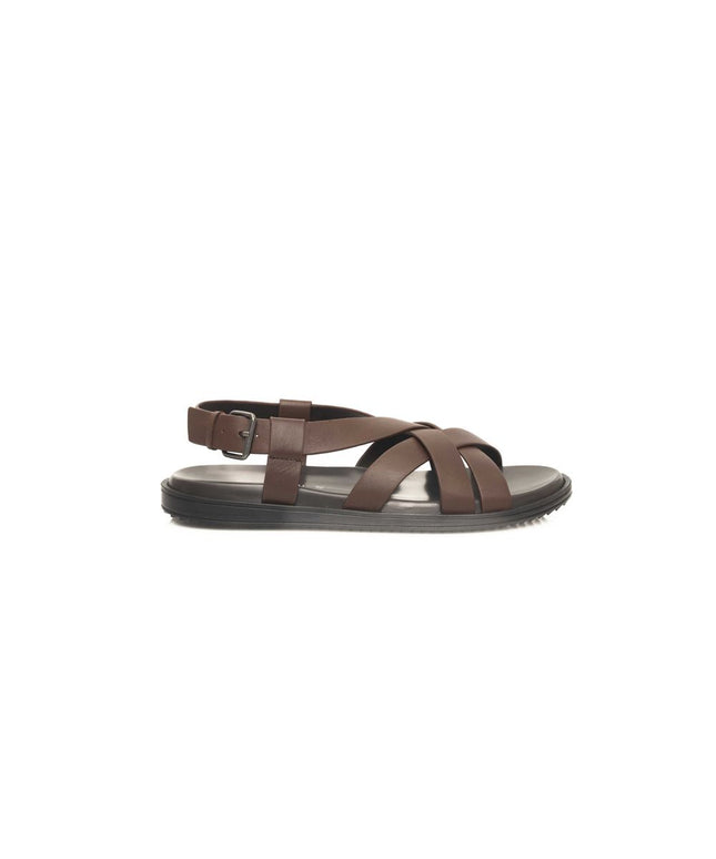 Cerruti 1881 Brown Leather Men Sandal