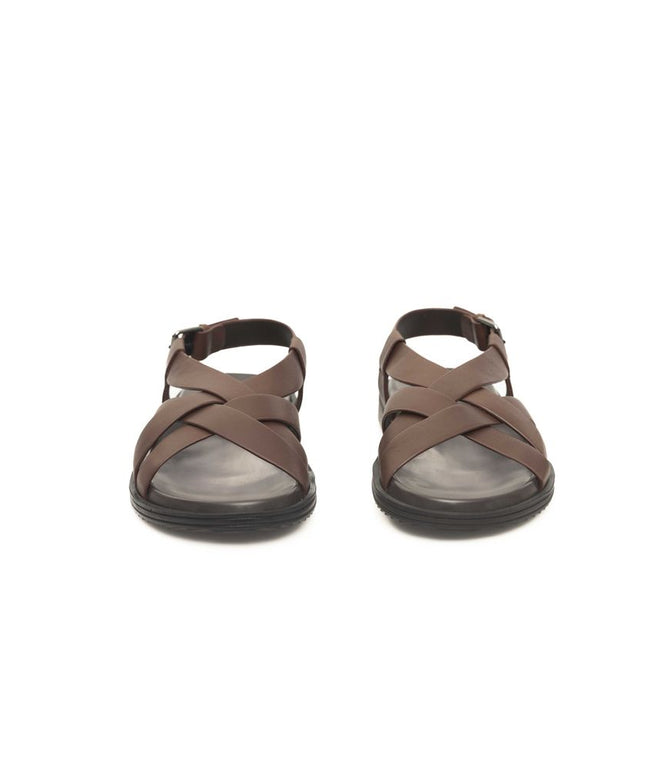 Cerruti 1881 Brown Leather Men Sandal