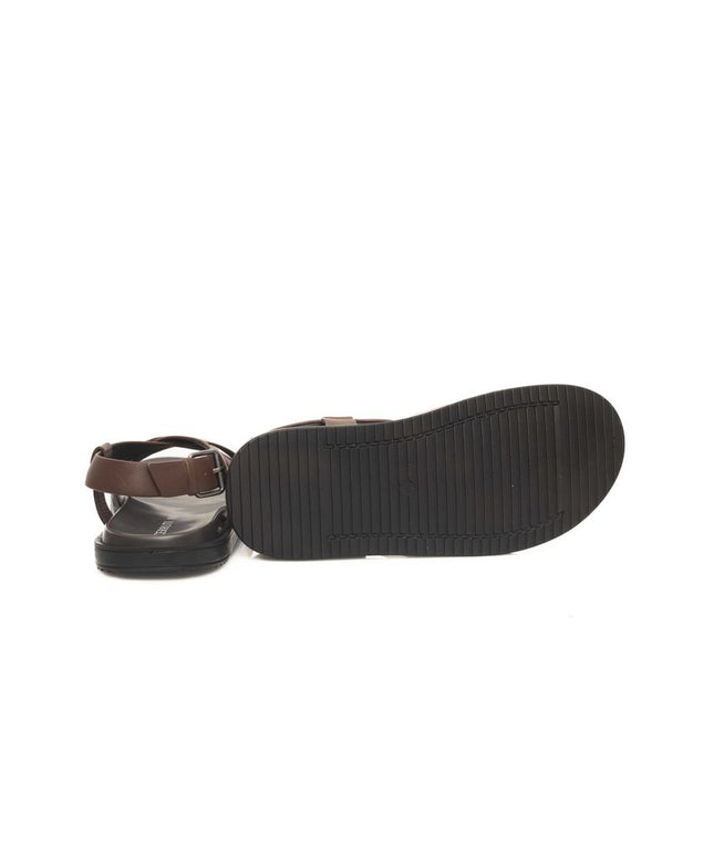 Cerruti 1881 Brown Leather Men Sandal