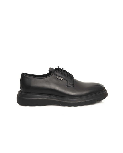Cerruti 1881 Black Calfskin Men Derby Shoe