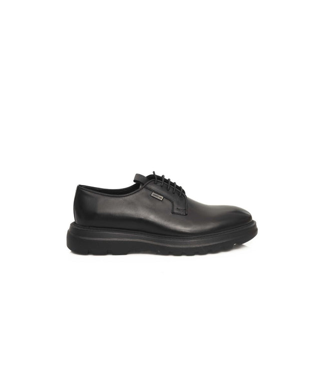 Cerruti 1881 Black Calfskin Men Derby Shoe