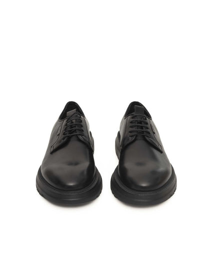 Cerruti 1881 Black Calfskin Men Derby Shoe
