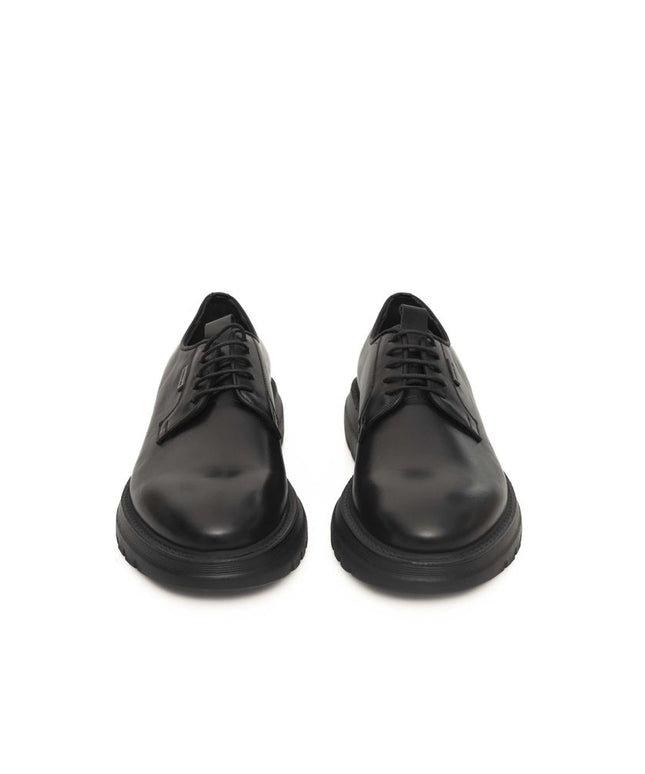 Cerruti 1881 Black Calfskin Men Derby Shoe