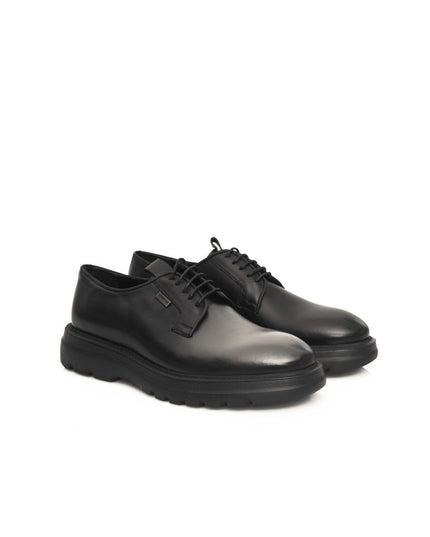 Cerruti 1881 Black Calfskin Men Derby Shoe