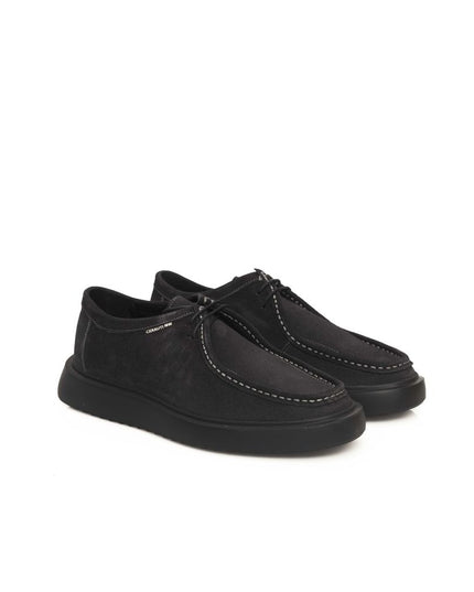 Cerruti 1881 Black Cowhide Men Derby Shoe
