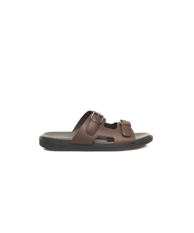 Cerruti 1881 Brown Cowhide Men Sandal