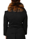 Dolce & Gabbana Brown Red Fox Fur Neck Cashmere Warmer Scarf