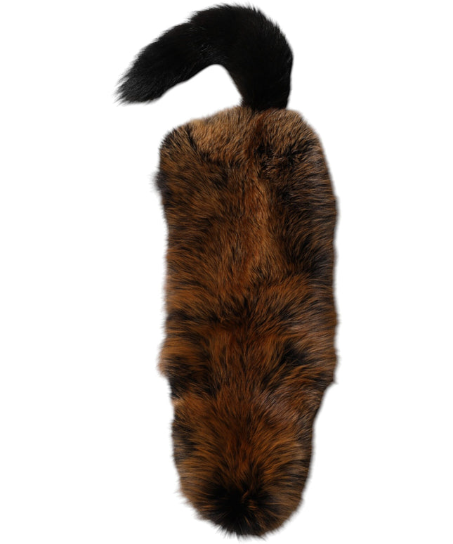 Dolce & Gabbana Brown Red Fox Fur Neck Cashmere Warmer Scarf