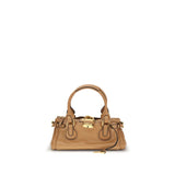 Chloé Paddington Bag in brown leather with gold-tone hardware and double top handles, ideal for women's luxury shoulder bag collections.